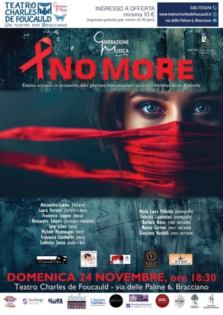 Domenica 24 novembre ore 18.30 al Teatro Charles De Foucauld, Generazione Musica presenta: “No More”